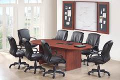 Cherry Racetrack Conference Table with Chairs